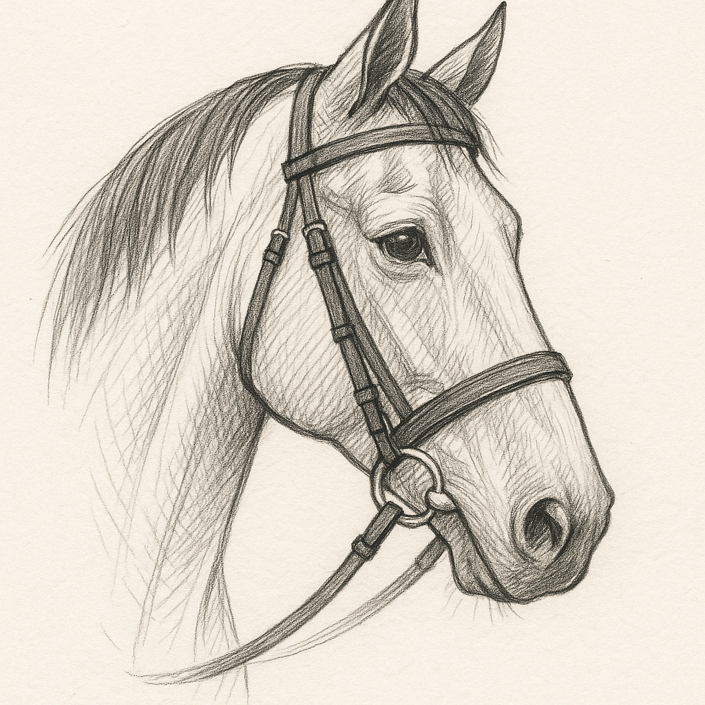 Crayonné cheval bridon